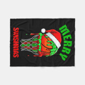Merry Swishmas Basketball Ugly Christmas Xmas Men フリースブランケット (正面(横))