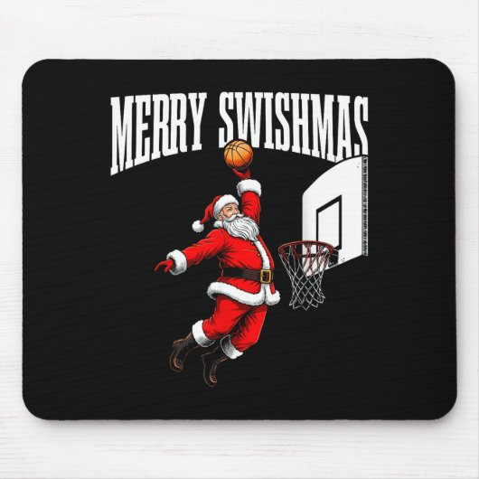 Merry Swishmas Basketball Ugly Christmas Xmas Men  マウスパッド (正面)