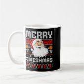 Merry Swishmas Basketball Xmas Ugly Christmas Men  コーヒーマグカップ (左)