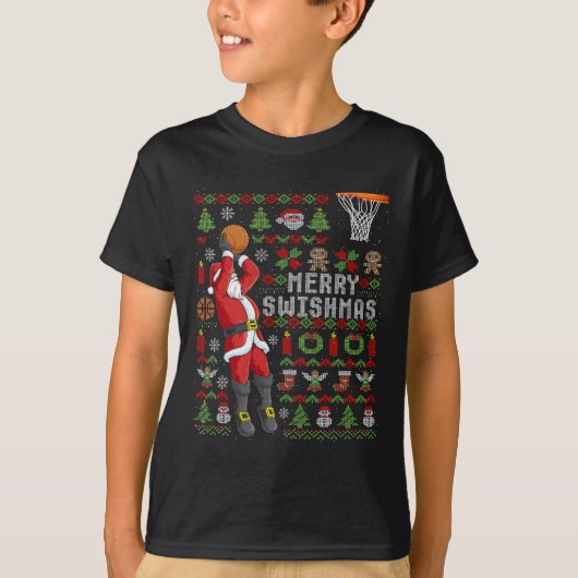 Merry Swishmas Ugly Christmas Sketll Christmas Tシャツ (正面)