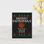 Merry Swishmas Ugly Christmas Sweater Basketball J カード (黄色い花)