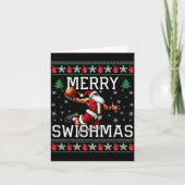 Merry Swishmas Ugly Funny Christmas Basketball Chr カード (正面)