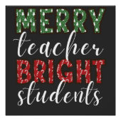 Merry Teacher Bright Students Christmas ポスター (正面)