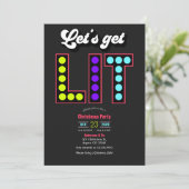 Merry Technicor Lets Get Lit Retro Christmas Party 招待状 (スタンド正面)