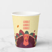 Merry Thanksgiving Turkey Autumn Paper Cup 紙コップ (正面)