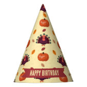 Merry Thanksgiving Turkey Autumn Party Hat パーティーハット (正面)