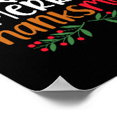 Merry Thanksmas Christmas Thanksgiving Turkey Sant ポスター (角)