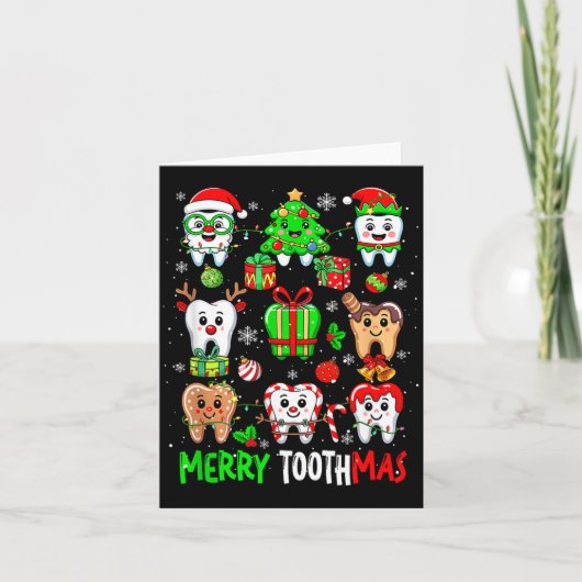 Merry Toothmas Teeth Collection Santa Reindeer Xma カード (正面)