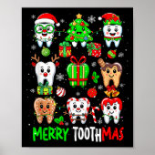 Merry Toothmas Teeth Collection Santa Reindeer Xma ポスター (正面)