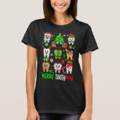 Merry Toothmas Teeth Collection Santa Reindeer Xma Tシャツ (正面)