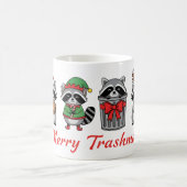 Merry Trashmas – Funny Christmas Raccoons コーヒーマグカップ (中央)