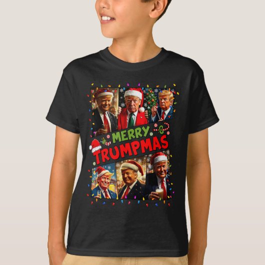 Merry Trumpmas Santa Trump Christmas Pajamas Funny Tシャツ (正面)