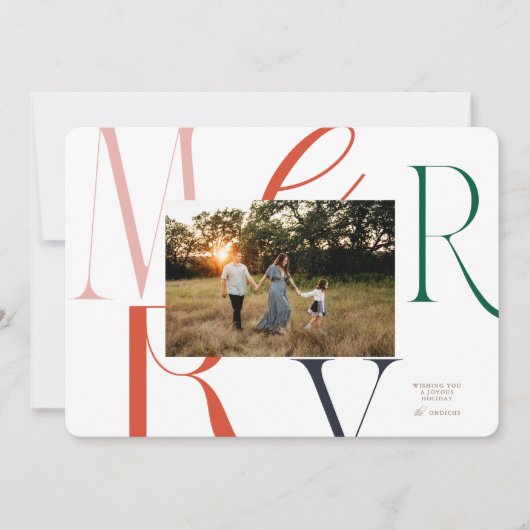 MERRY Typography Christmas Card シーズンカード (正面)