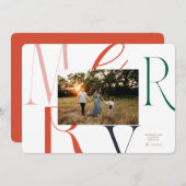 MERRY Typography Christmas Card シーズンカード (正面/裏面)