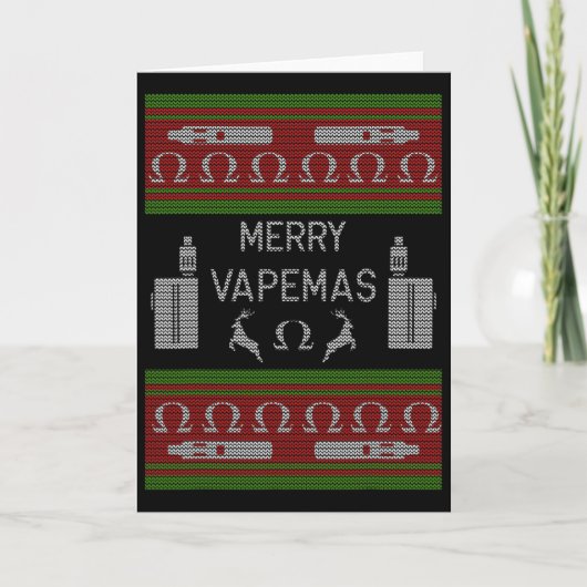 Merry Vapemas - Vaping Ugly Christmas Sweater  カード (正面)