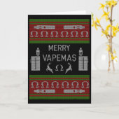 Merry Vapemas - Vaping Ugly Christmas Sweater  カード (黄色い花)