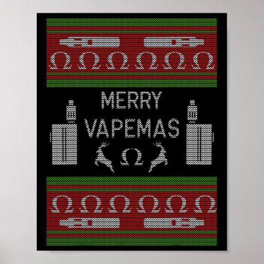 Merry Vapemas - Vaping Ugly Christmas Sweater  ポスター (正面)
