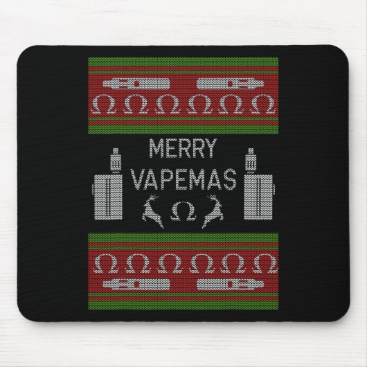 Merry Vapemas - Vaping Ugly Christmas Sweater  マウスパッド (正面)
