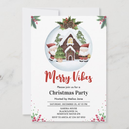 Merry Vibes Christmas Party 招待状 (正面)