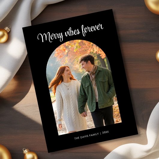 Merry Vibes Forever Handwritten Family Card シーズンカード