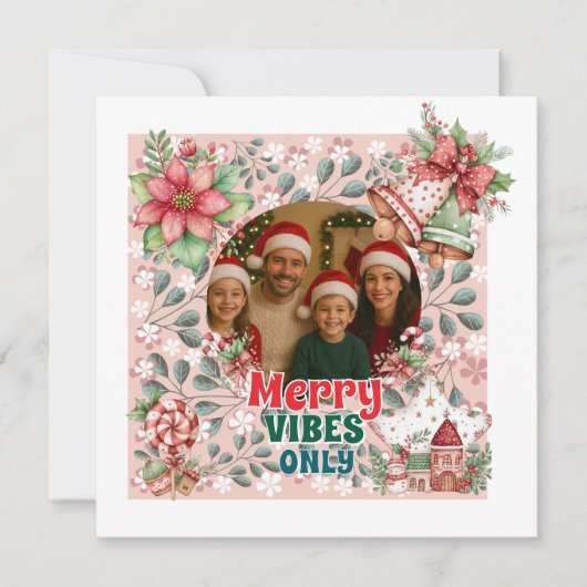 Merry Vibes Only – おもしろクリスマスカード (正面)