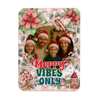 Merry Vibes Only - 楽しいクリスマスカード  マグネット