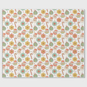 Merry Vibes Only Retro Holiday Wrap ラッピングペーパー (フラット)