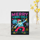Merry Vibes Only Santa Christmas Disco Retro 70s 8 カード (黄色い花)