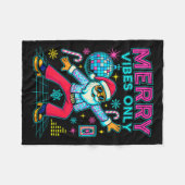 Merry Vibes Only Santa Christmas Disco Retro 70s 8 フリースブランケット (正面(横))