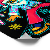 Merry Vibes Only Santa Christmas Disco Retro 70s 8 ポスター (角)