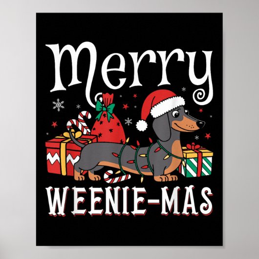 Merry Weenie-mas Weenie Xmas Christmas Dachshund  ポスター (正面)