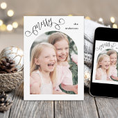 Merry Whimsical Script Simple Arch Photo Christmas シーズンカード