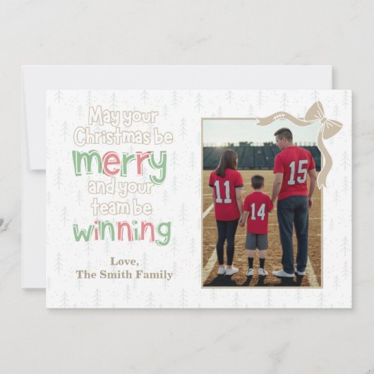 Merry & Winning Football Christmas Photo Card (正面)