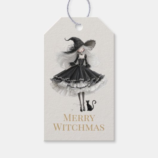 Merry Witchmas – Gothic Witch Gift Tag ギフトタグ (正面)