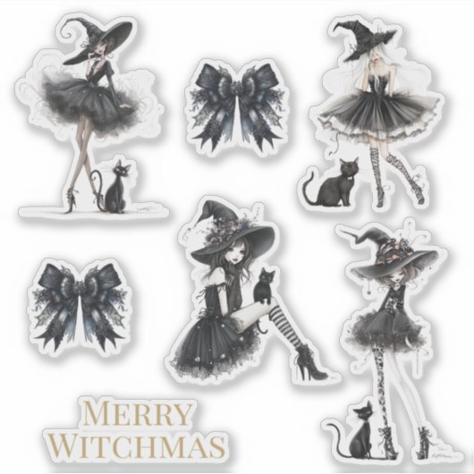Merry Witchmas Gothic Witch Sticker Pack シール (正面)