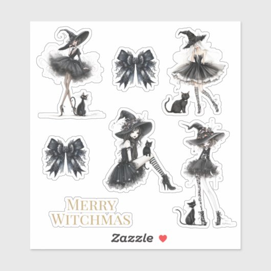 Merry Witchmas Gothic Witch Sticker Pack シール (シート)
