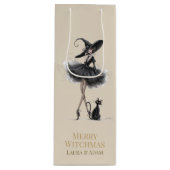 Merry Witchmas Wine Gift Box – Gothic Witch & Cat ワインギフトバッグ (正面)