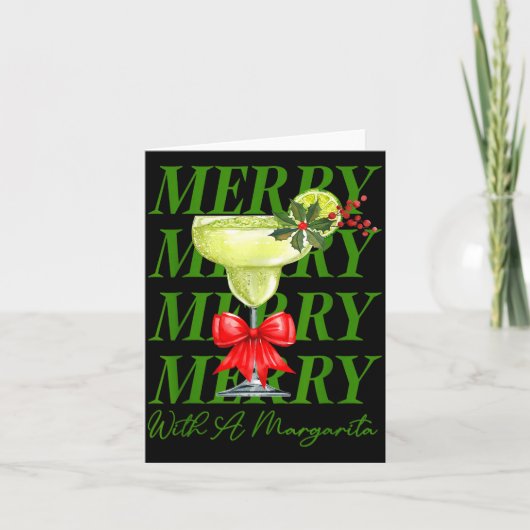 Merry With A Margarita Christmas Drinking Margarit カード (正面)