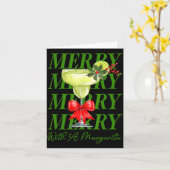 Merry With A Margarita Christmas Drinking Margarit カード (黄色い花)