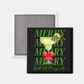 Merry With A Margarita Christmas Drinking Margarit マグネット (正面/裏面)