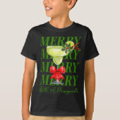 Merry With A Margarita Christmas Drinking Margarit Tシャツ (正面)