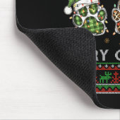 Merry Woofmas Christmas Dog Paws Leopard Ugly Swea マウスパッド (コーナー)