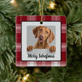 Merry Woofmas Custom Dog Photo Christmas Ornament セラミックオーナメント