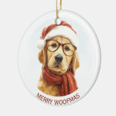 Merry Woofmas | Custom Dog Photo Ornament セラミックオーナメント (左)