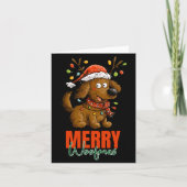 Merry Woofmas Dog Cute Christmas Lights Puppy Long カード (正面)