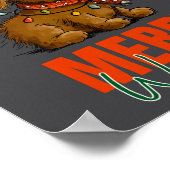 Merry Woofmas Dog Cute Christmas Lights Puppy Long ポスター (角)