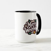 Merry Woofmas Dog Lover Christmas Mug マグカップ (正面右)