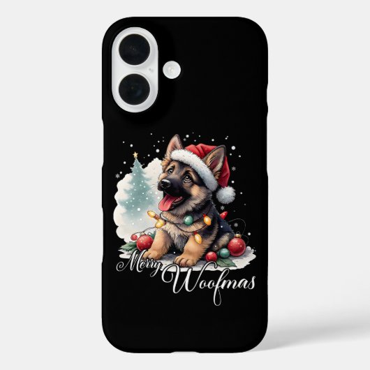Merry Woofmas German Shepherd Case-Mate iPhoneケース (裏面)