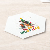 Merry Woofmas - Merry Christmas For Dog Lovers (1) ペーパーコースター (アングル)