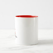Merry Woofmas Mug – Paw Print Christmas Tree Cup  ツートーンマグカップ (中央)